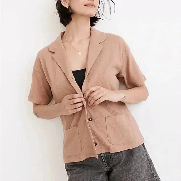 Women’s Madewell Knit Lightspun camp shirt in‎ Faded Earth- Size 1X - Picture 11 of 13